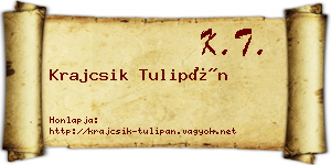 Krajcsik Tulipán névjegykártya